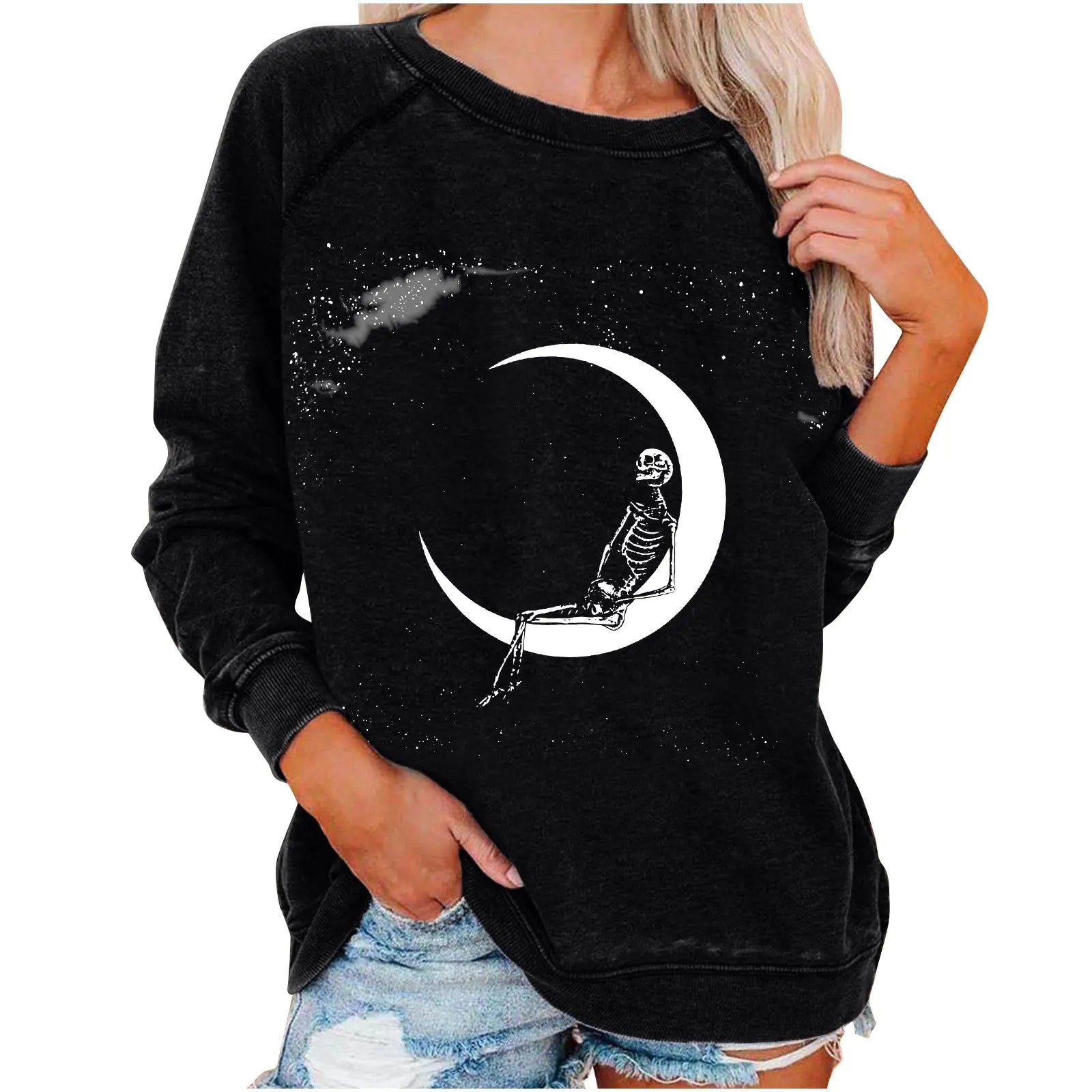 Funky Print Halloween Skeleton Sweatshirts
