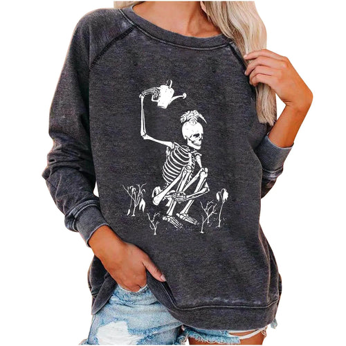 Funky Print Halloween Skeleton Sweatshirts
