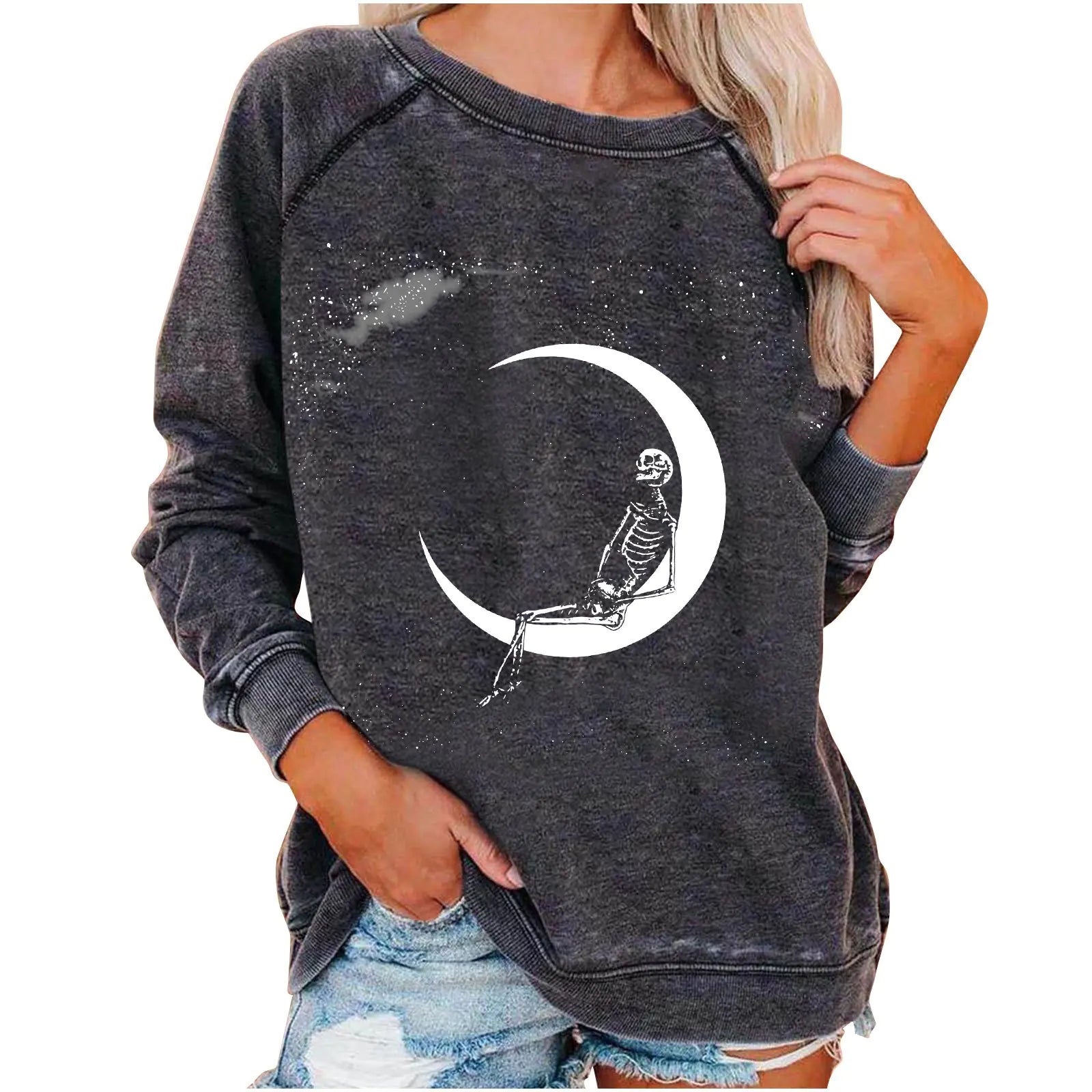 Funky Print Halloween Skeleton Sweatshirts
