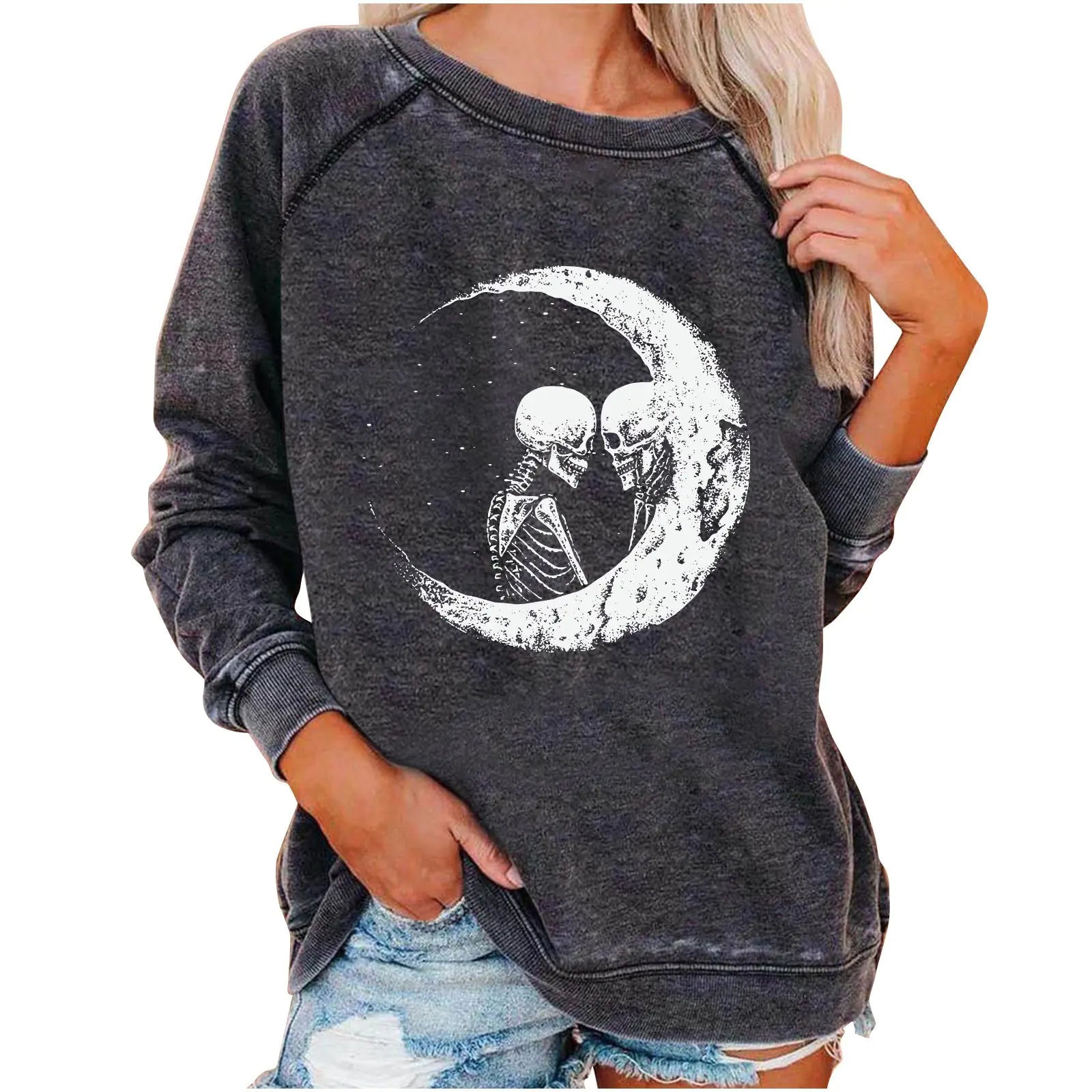 Funky Print Halloween Skeleton Sweatshirts