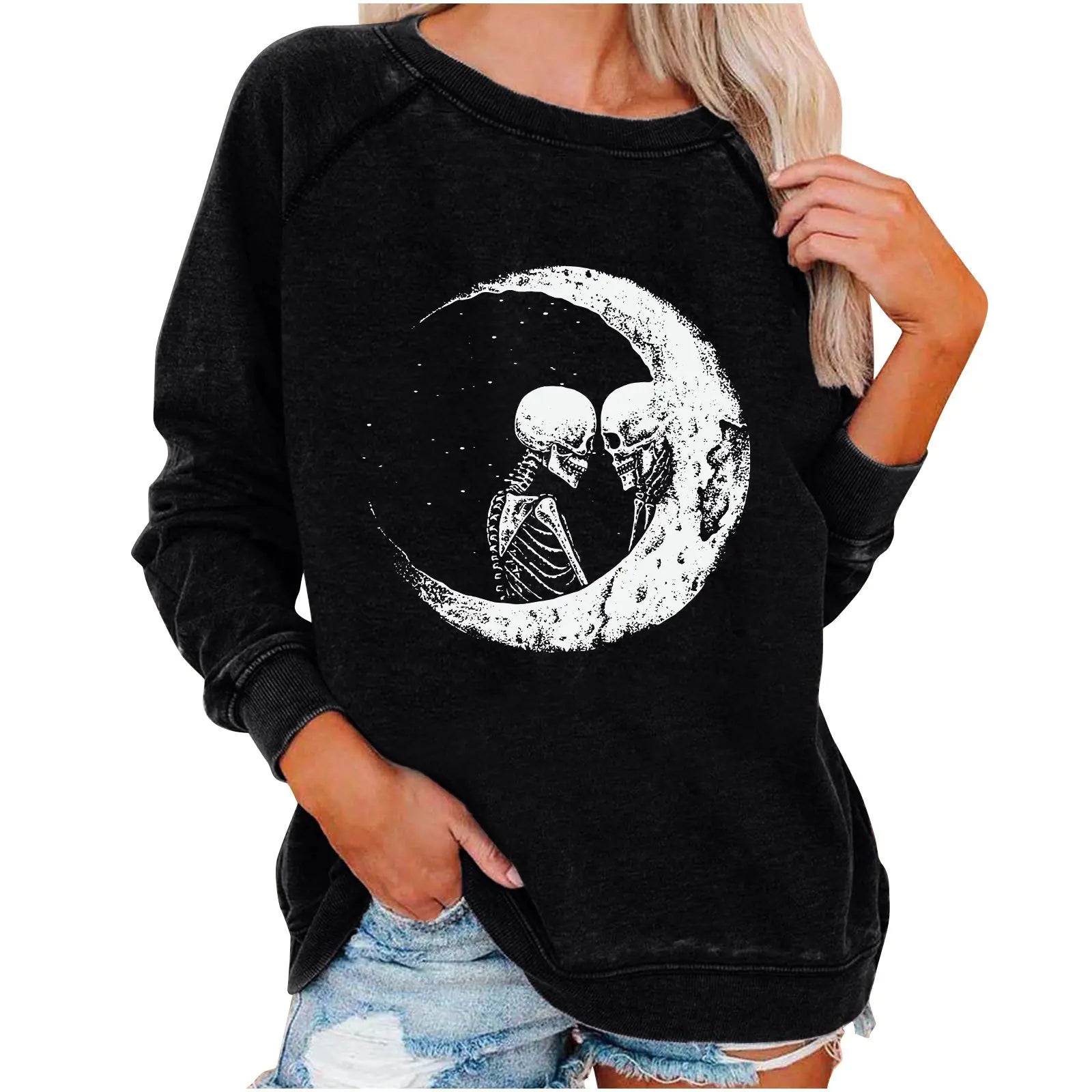 Funky Print Halloween Skeleton Sweatshirts