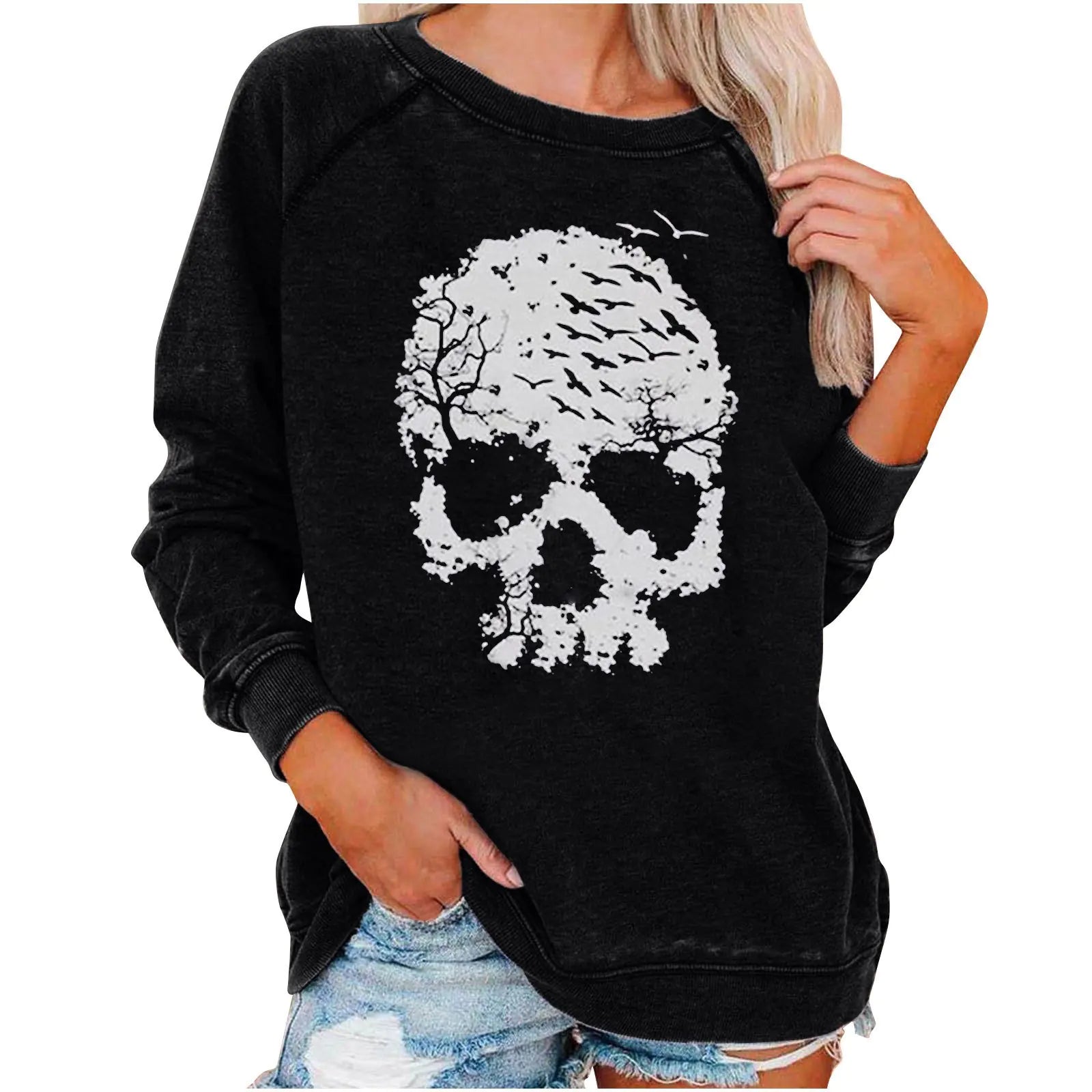 Funky Print Halloween Skeleton Sweatshirts