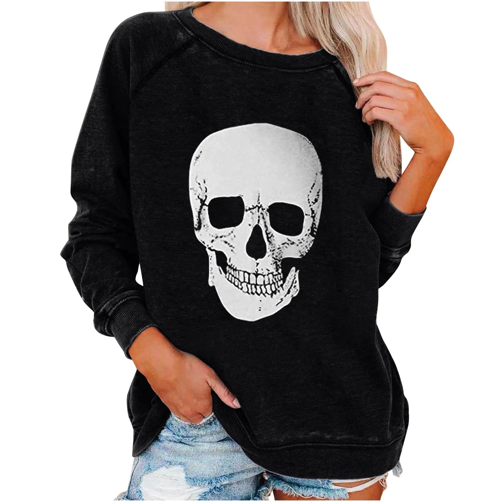 Funky Print Halloween Skeleton Sweatshirts