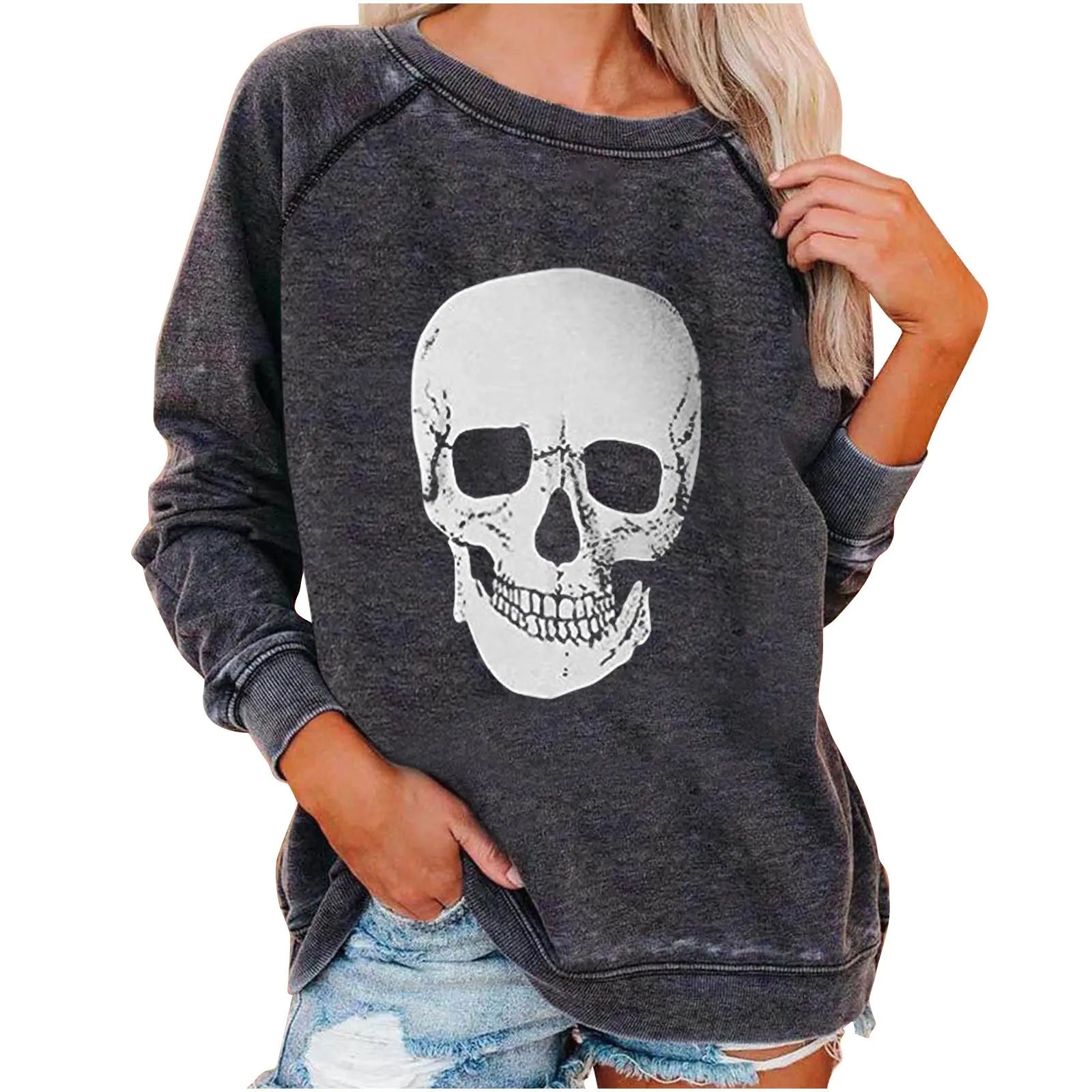 Funky Print Halloween Skeleton Sweatshirts